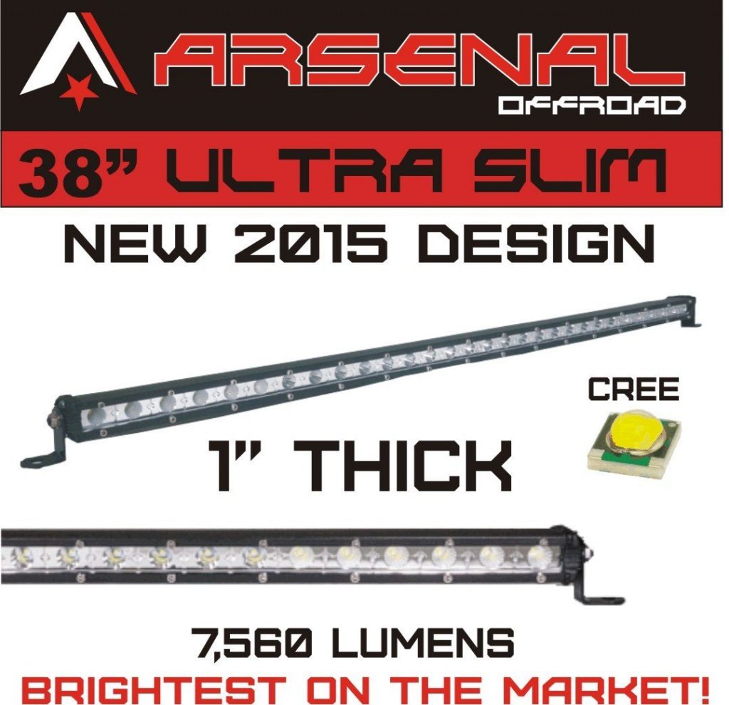 Arsenal Offroad Ultra Slim 1-Inch Single-Row CREE LED Light Bar with Spot Flood Combo Beam