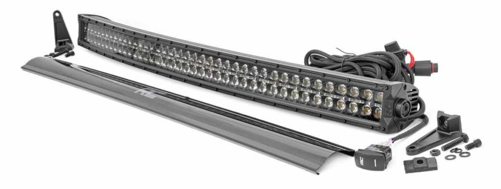 Rough Country 72940BLKDRL 40-inch Dual Row CREE LED Curved Light Bar White DRL
