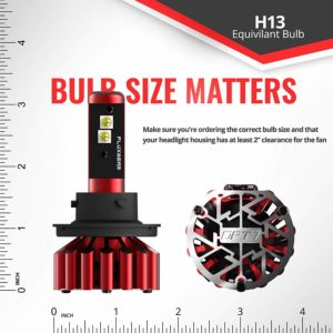 OPT7 Fluxbeam X H13 9008 LED Headlight Bulbs w/Arc-Beam Lens - 8,400LM 6000K Daytime White - All Bulb Sizes - 80w - 2 Year Warranty